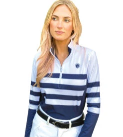 Cavalleria Toscana Store -Cavalleria Toscana Store triple bar quarter zip white navy 3013 arista 55903.1645831125