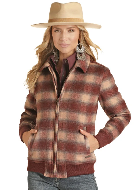 Powder River Wool Plaid Bomber Coat 3 Powder River Wool Plaid Bomber Coat