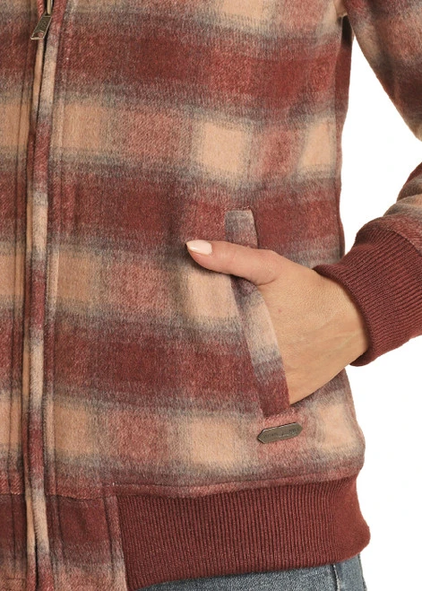 Powder River Wool Plaid Bomber Coat 5 Powder River Wool Plaid Bomber Coat - Image 3